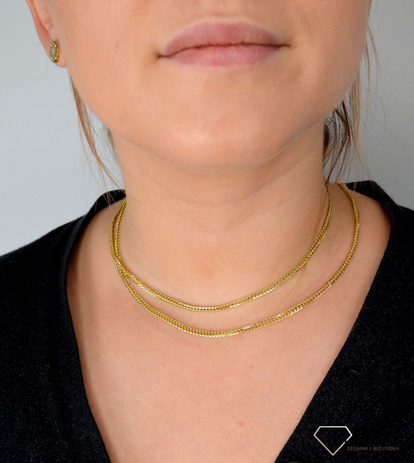 Złoty łańcuszek lisi ogon z białym złotem DIA-LAN-4242-585 3mm.jpg